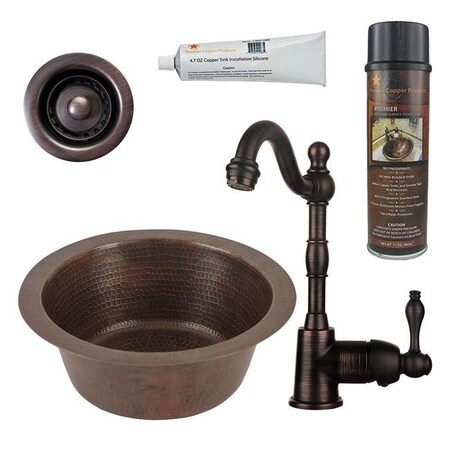 Premier Copper Premier Copper BSP4-BR12WDB-B 12 in. Bar & Prep Sink Faucet & Accessories Package BSP4_BR12WDB-B